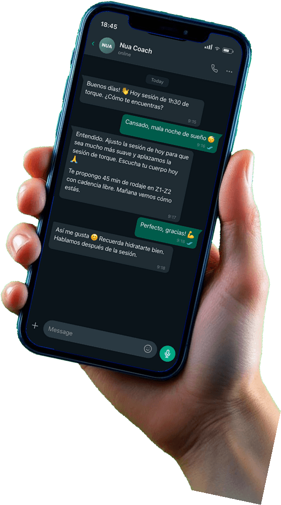 NUA coaching chat on smartphone