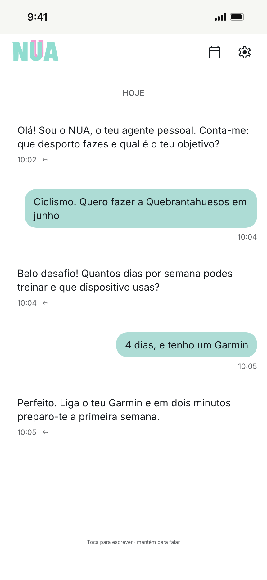Comece num minuto